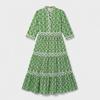 Rivaclo | Women's Geometric Printed Round Neck Dress – Fluid Maxi