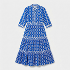 Rivaclo | Women's Geometric Printed Round Neck Dress – Fluid Maxi
