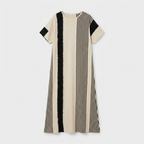 Rivaclo | Women's Printed V-Neck Dress with 3/4 Sleeves – Pockets