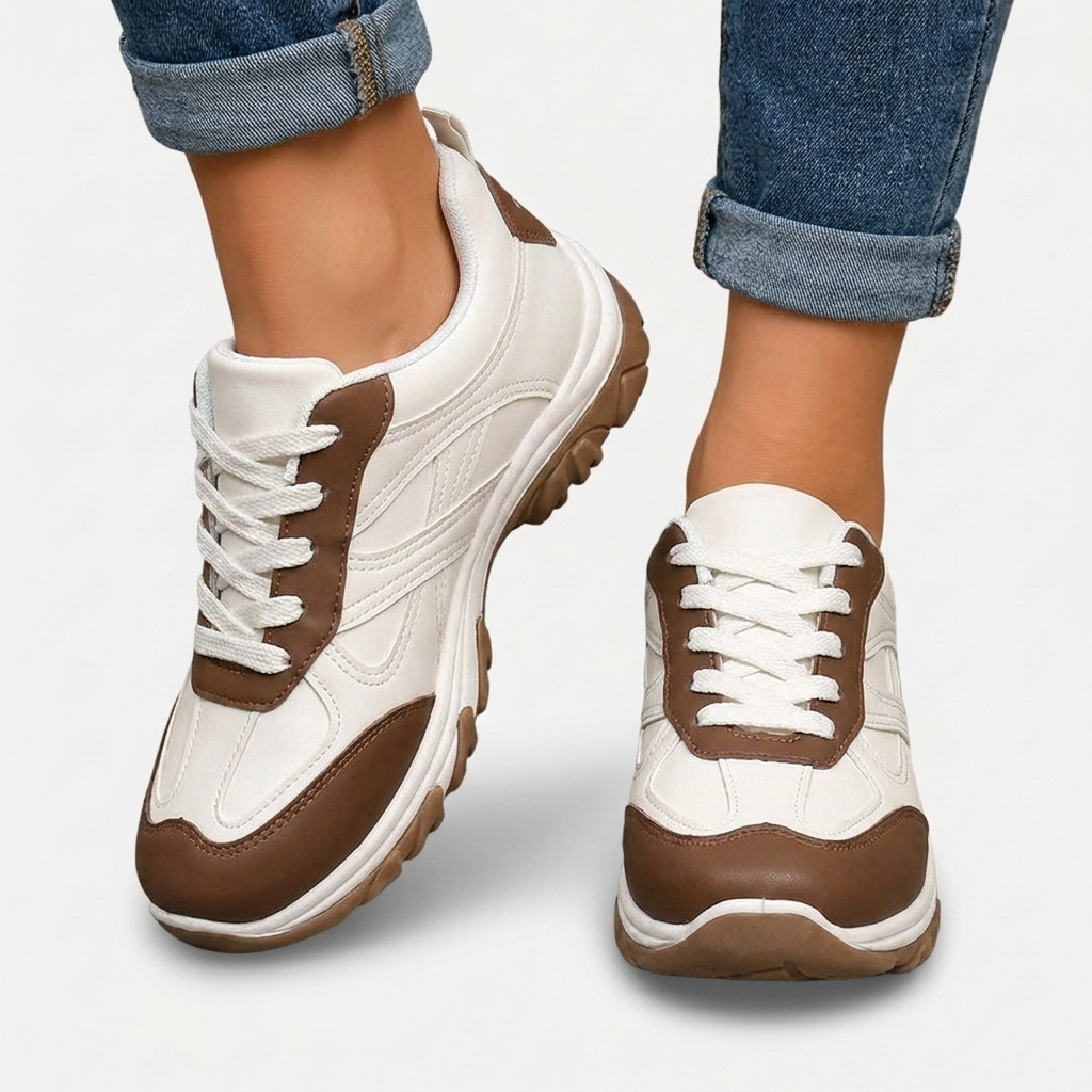 Rivaclo | Women's Color Block Lace-Up Shoes – Structured Retro Design