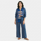 Rivaclo | Women's Coordinated Set with Wide Legs – Abstract Print