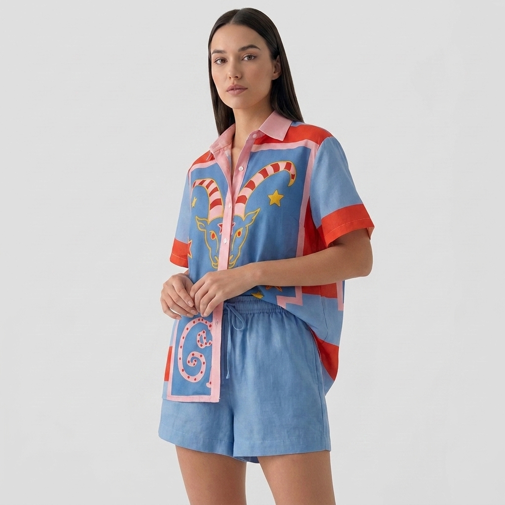 Rivaclo | Women's Two-Piece Printed Set – Graphic Design