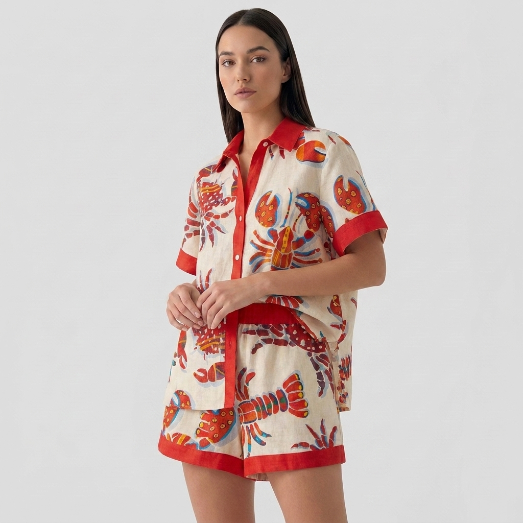 Rivaclo | Women's Two-Piece Printed Set – Graphic Design