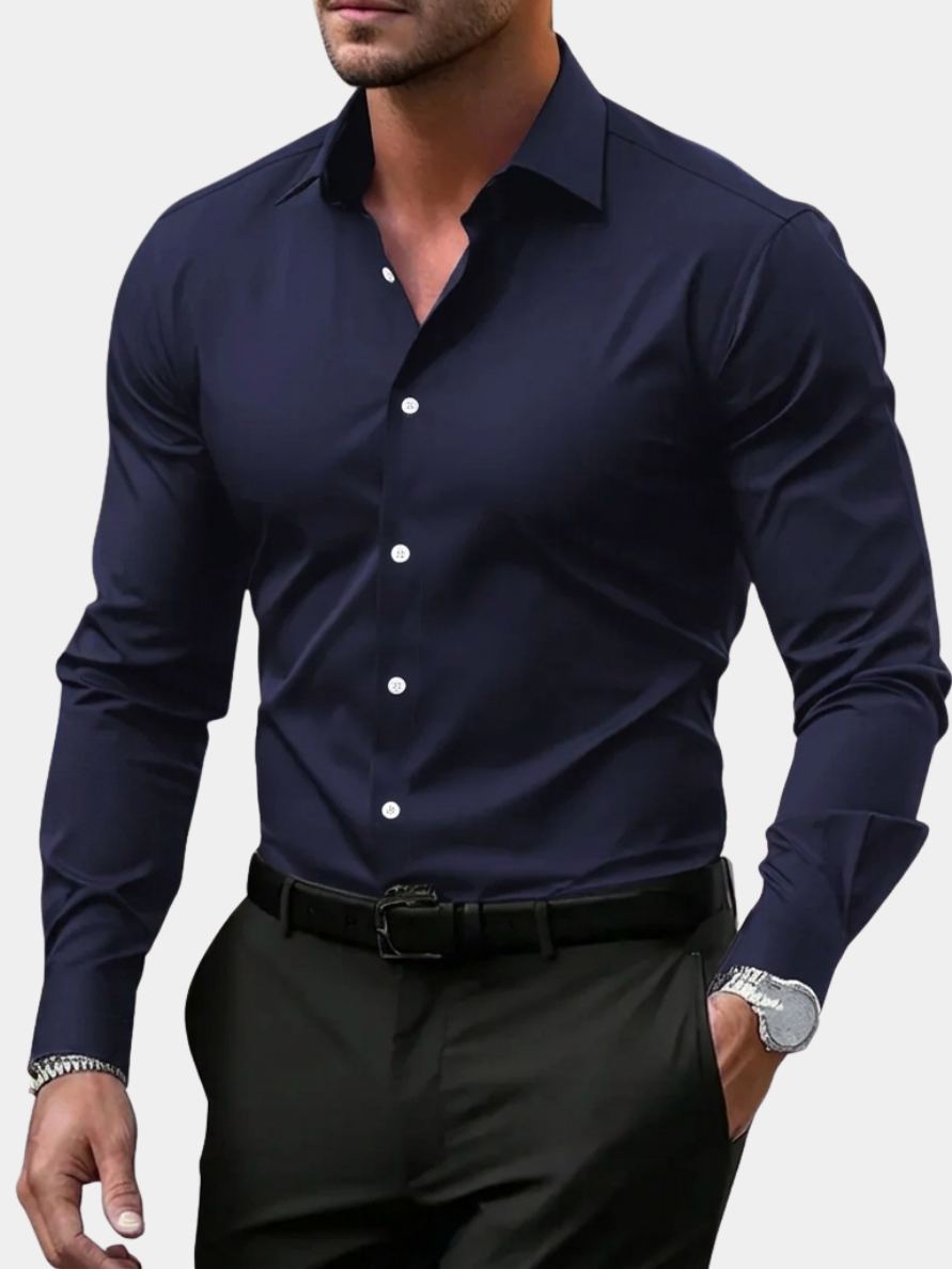 Chemise homme manches longues col velours