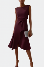 Juliette | Robe Midi Drapée Asymétrique