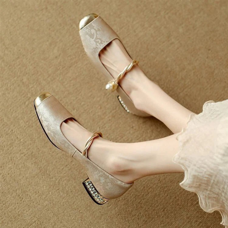 Escarpins femme Mary Jane à bride orthopédique — Beige