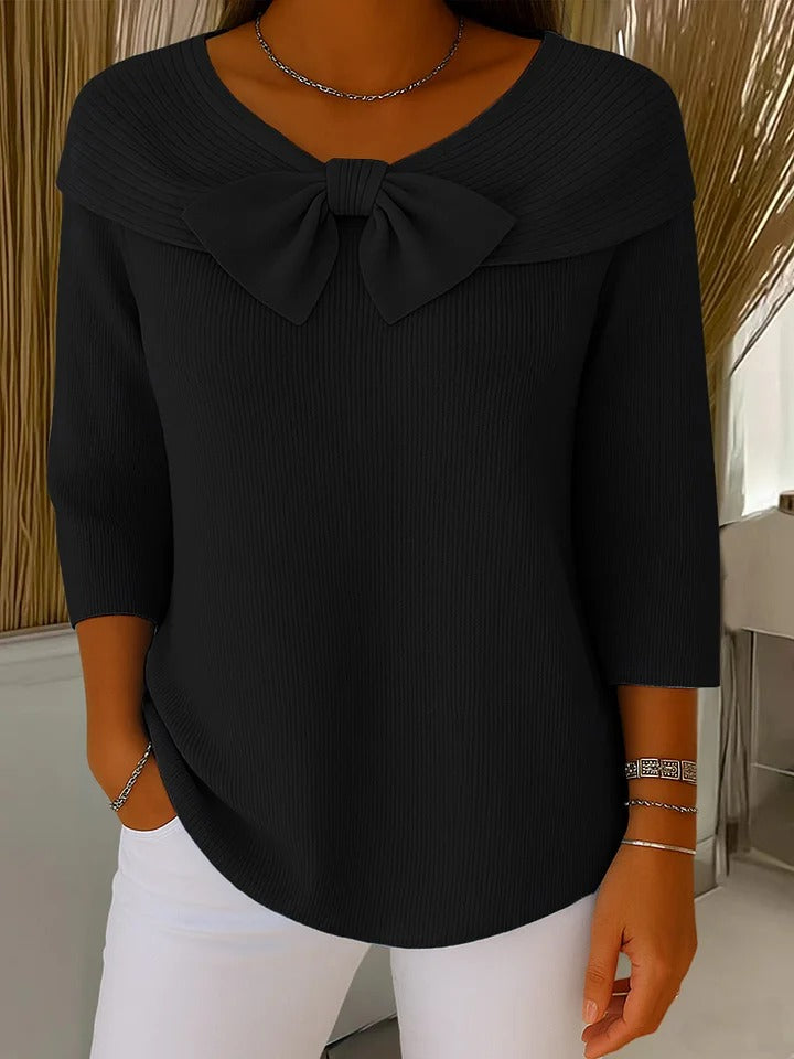 Pull femme nœud devant maille douce hiver