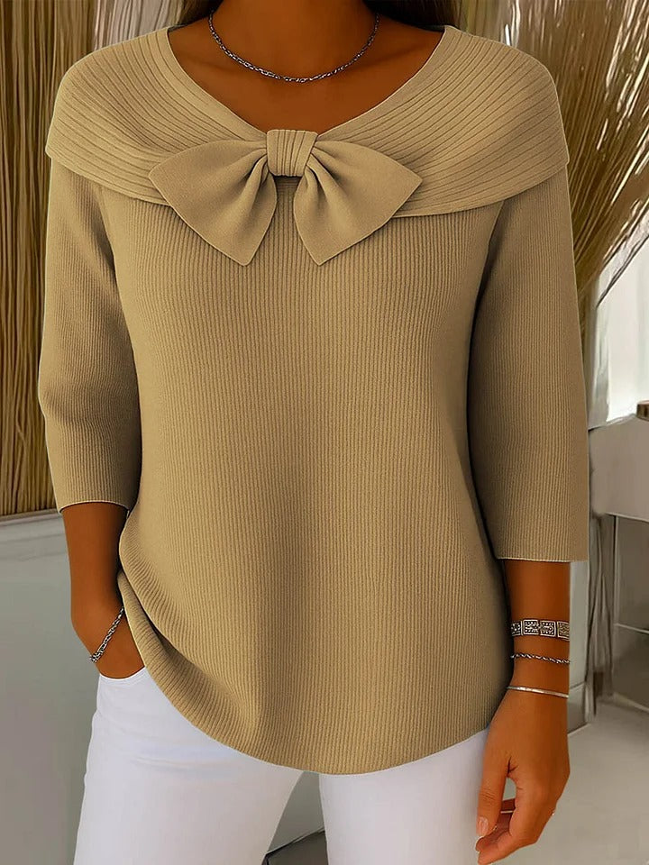 Pull femme nœud devant maille douce hiver