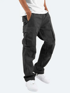 Pantalon cargo homme à cordon coupe ample — Noir