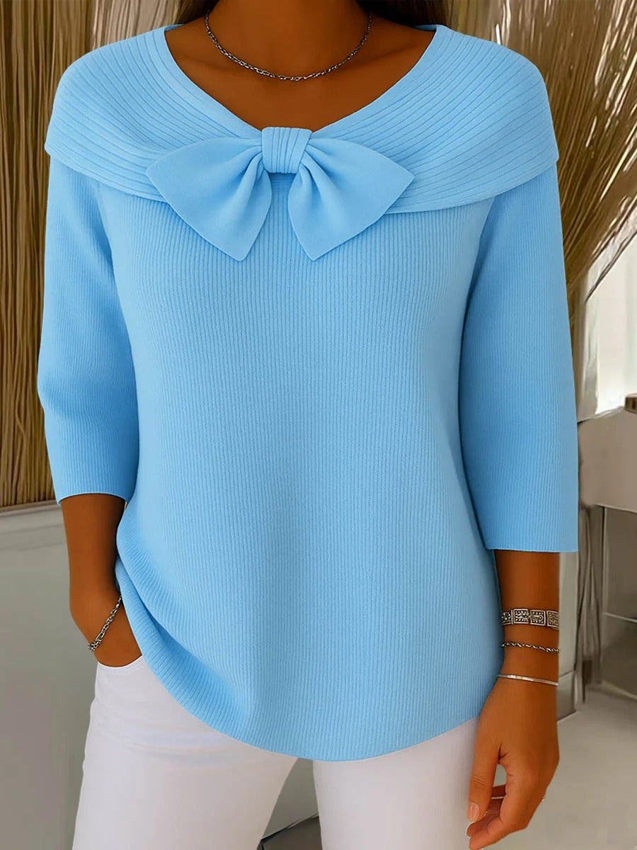 Pull femme nœud devant maille douce hiver
