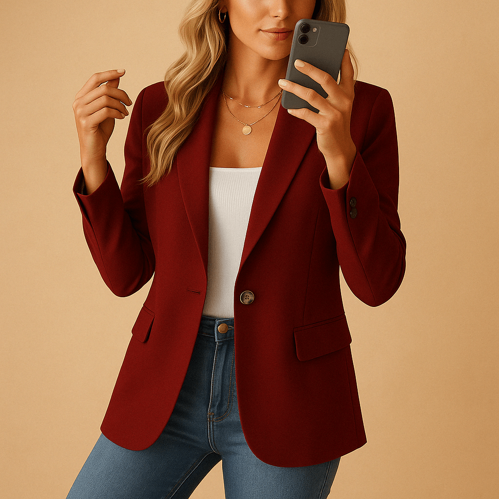 Blazer femme stretch coupe tailleur droite