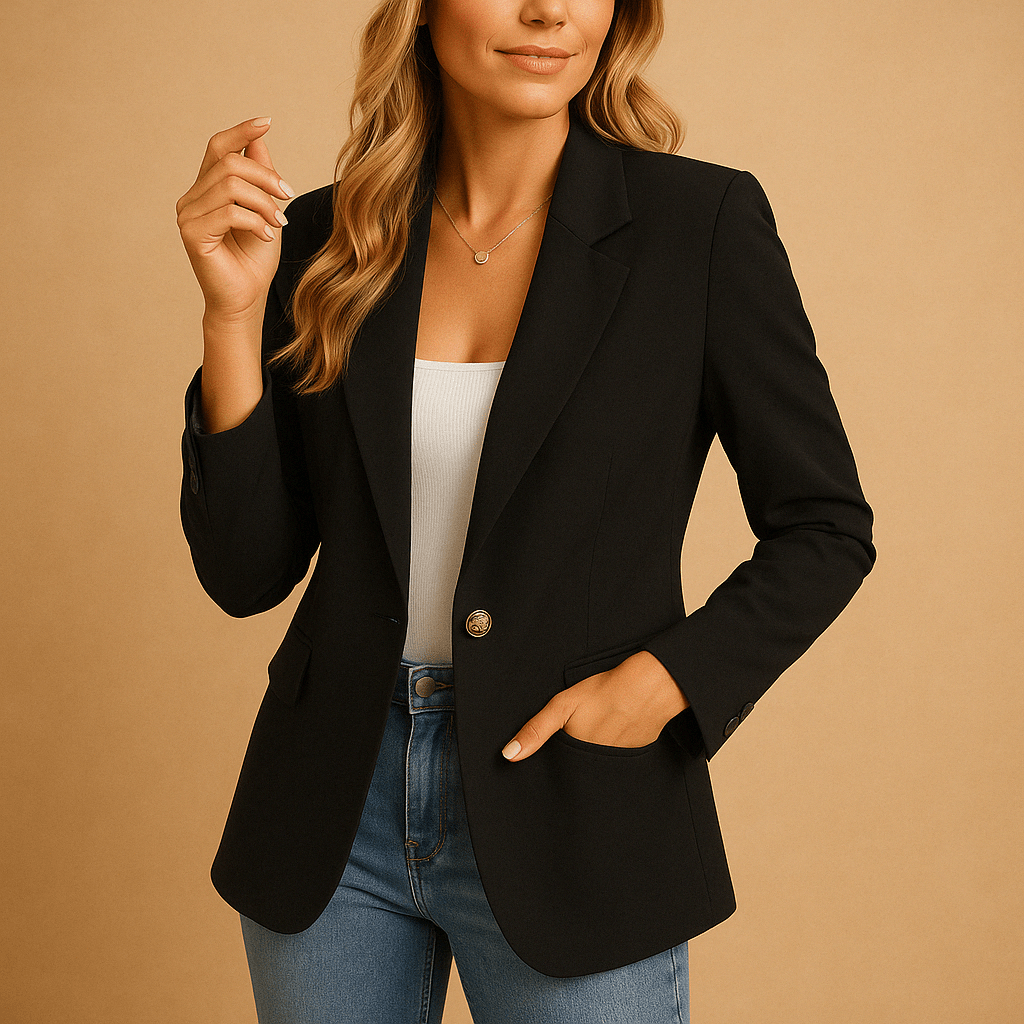 Blazer femme stretch coupe tailleur droite