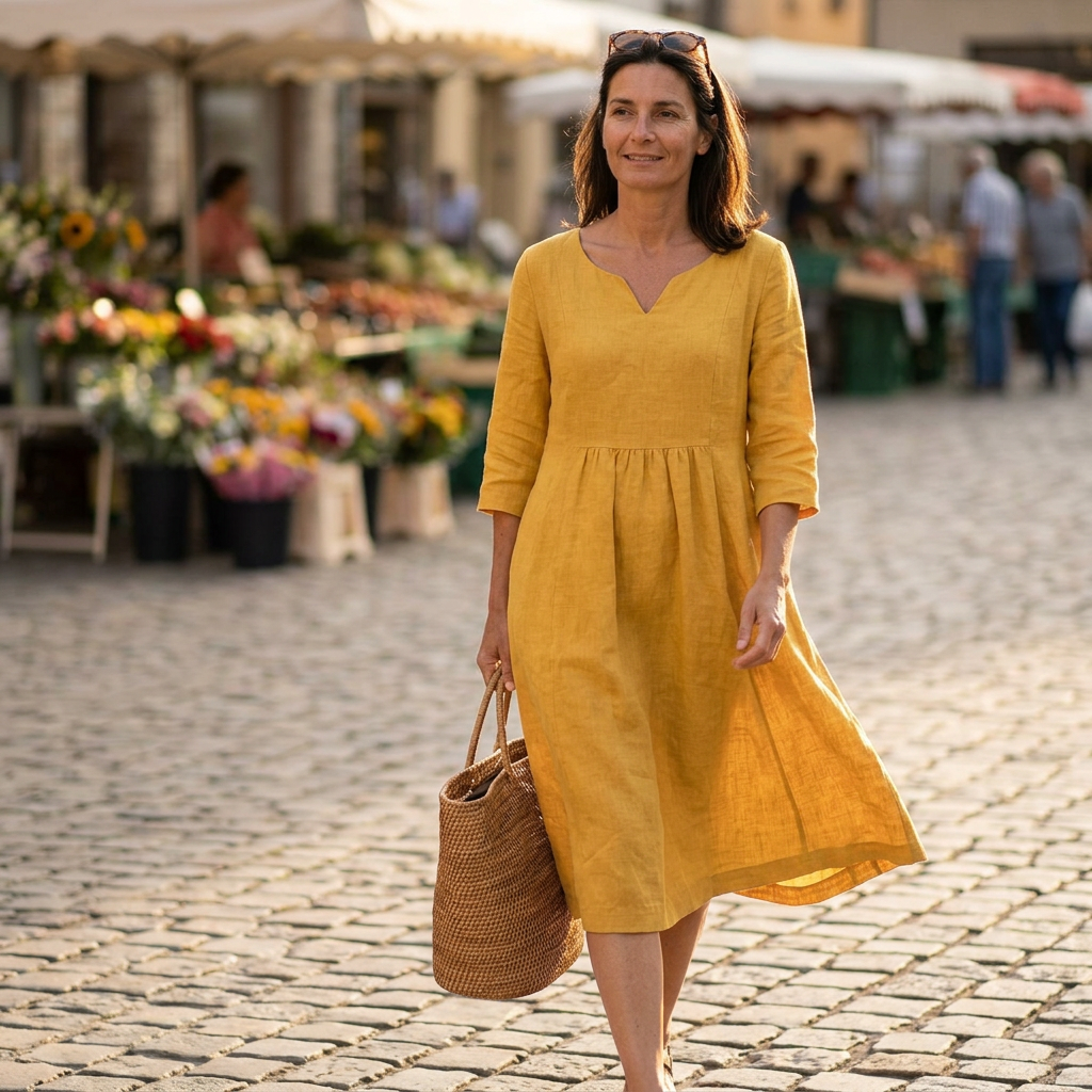 Audrey | Robe Midi Col V