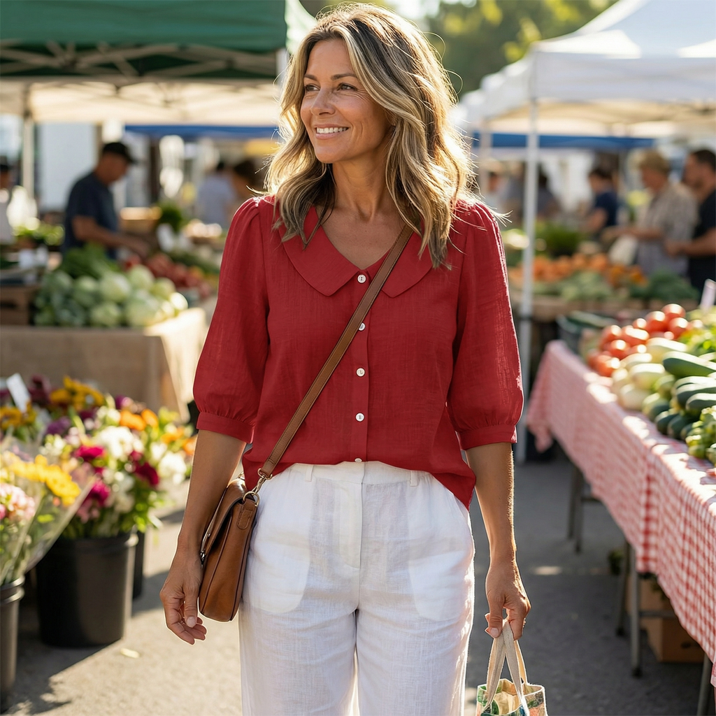 Hélène | Blouse Col Claudine