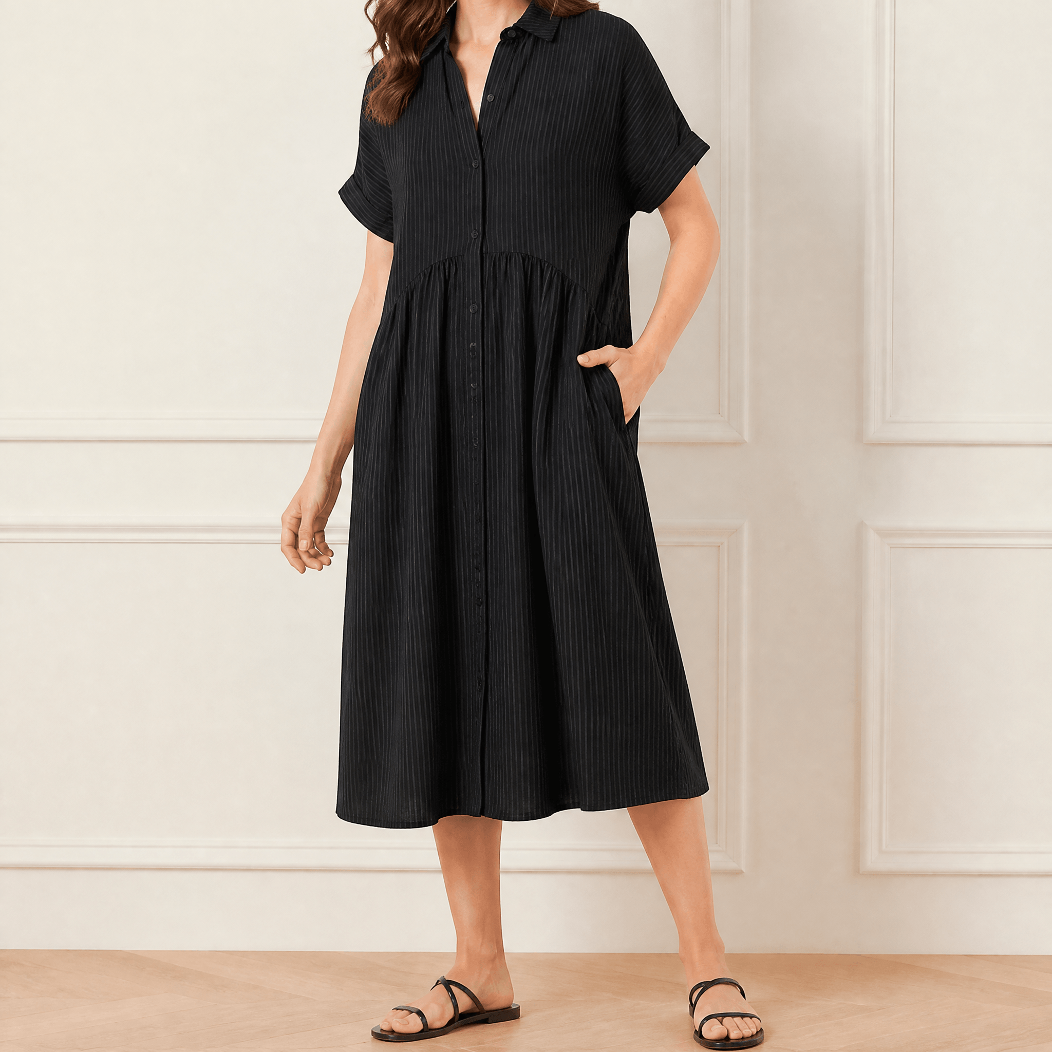 Elara | Robe Chemise Rayée