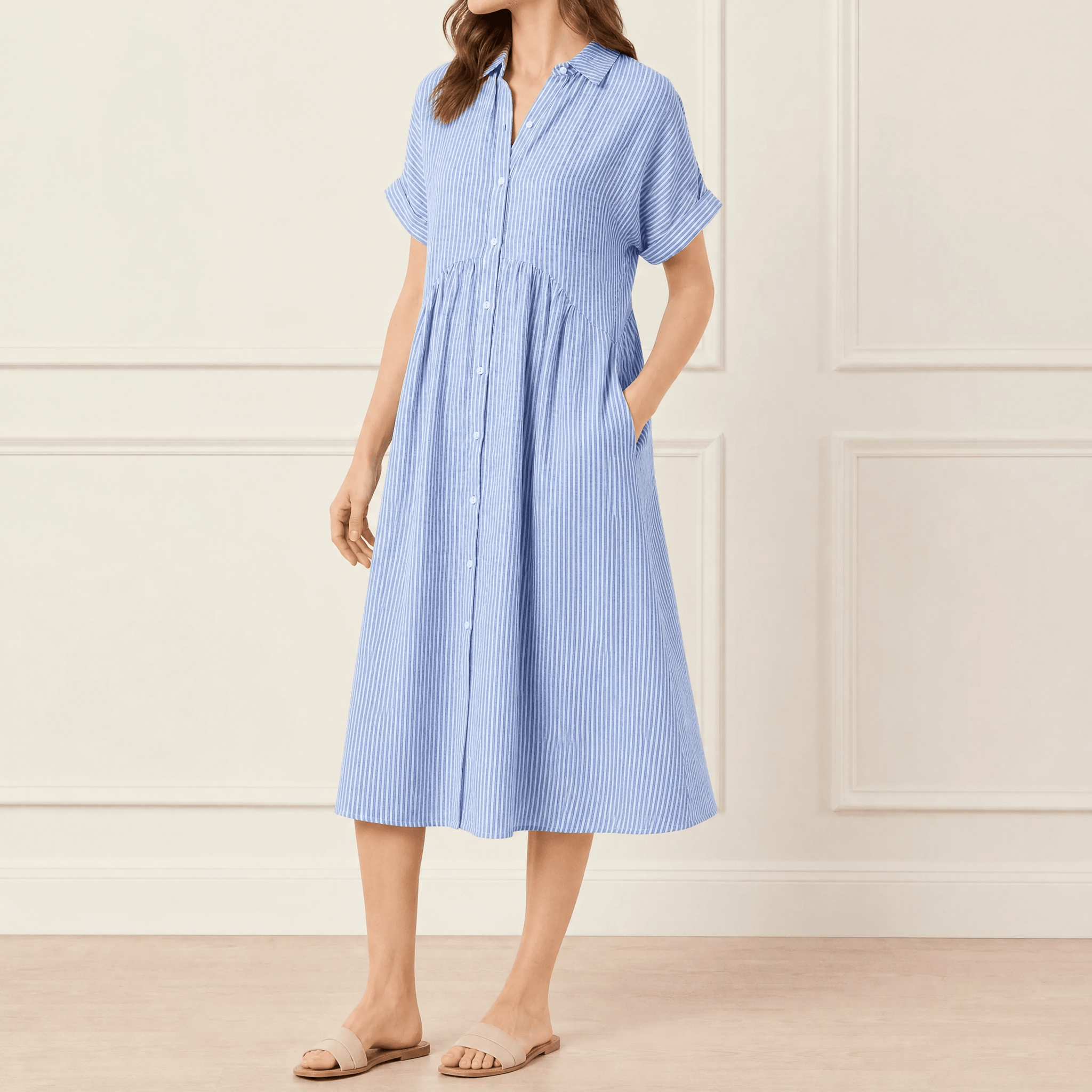 Elara | Robe Chemise Rayée