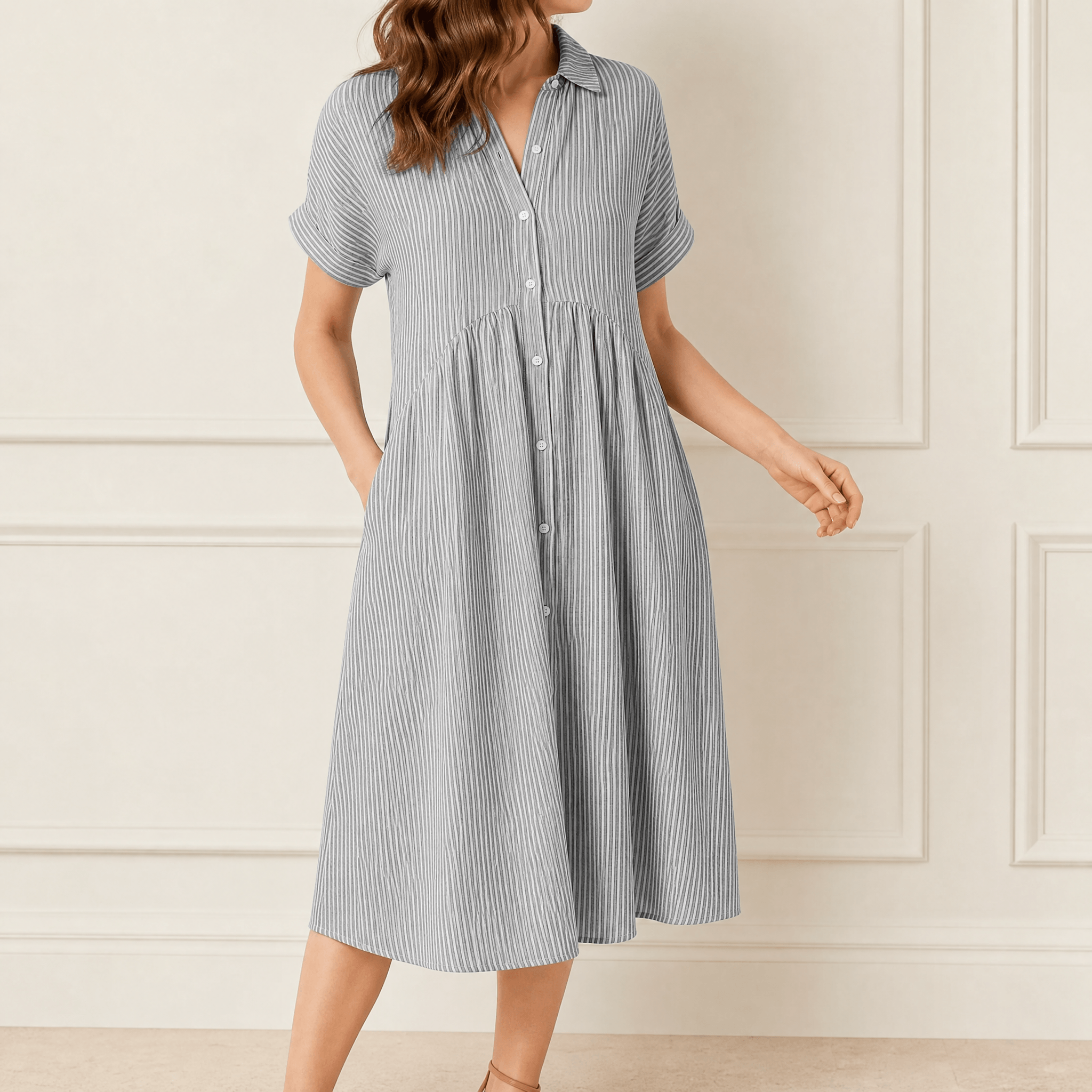Elara | Robe Chemise Rayée