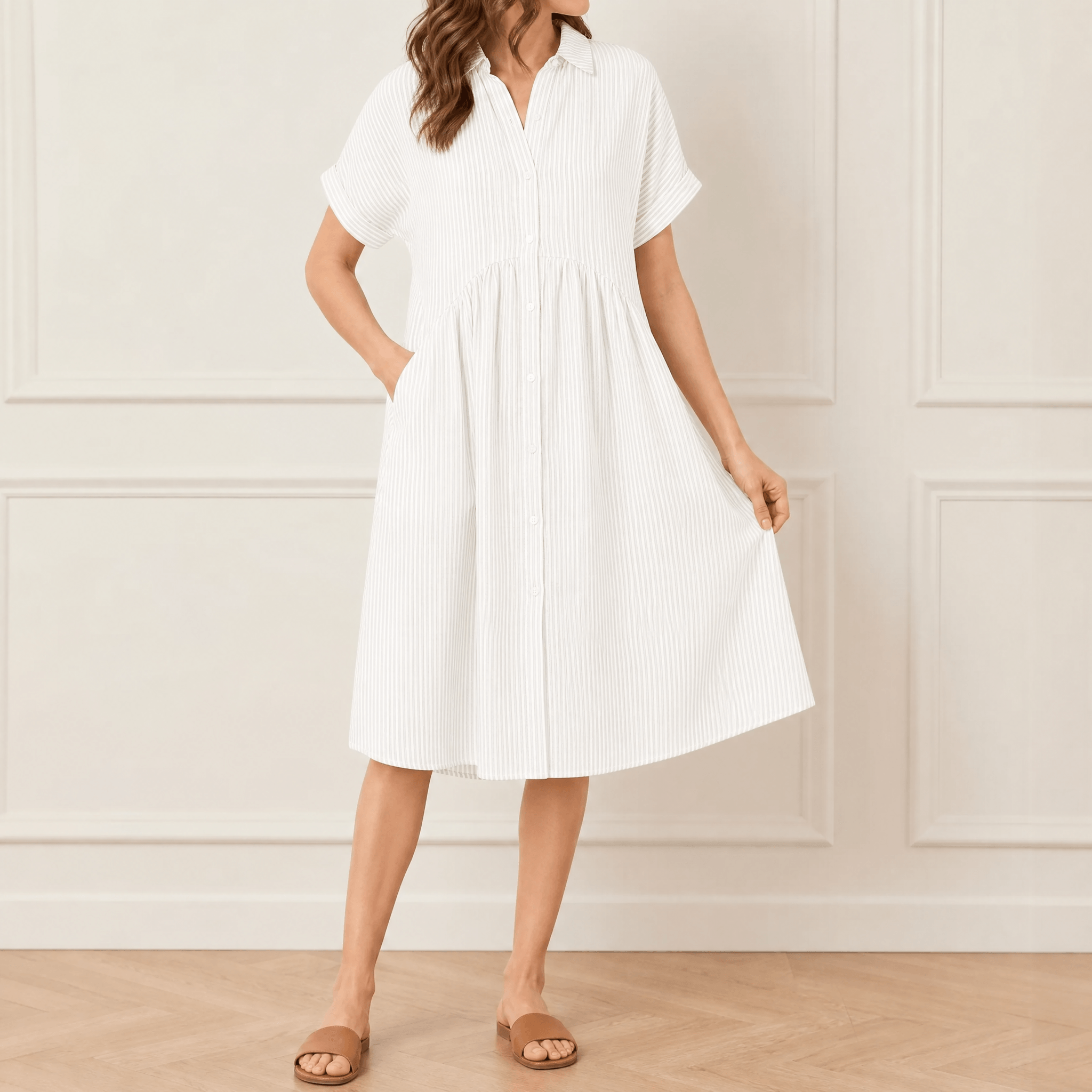 Elara | Robe Chemise Rayée