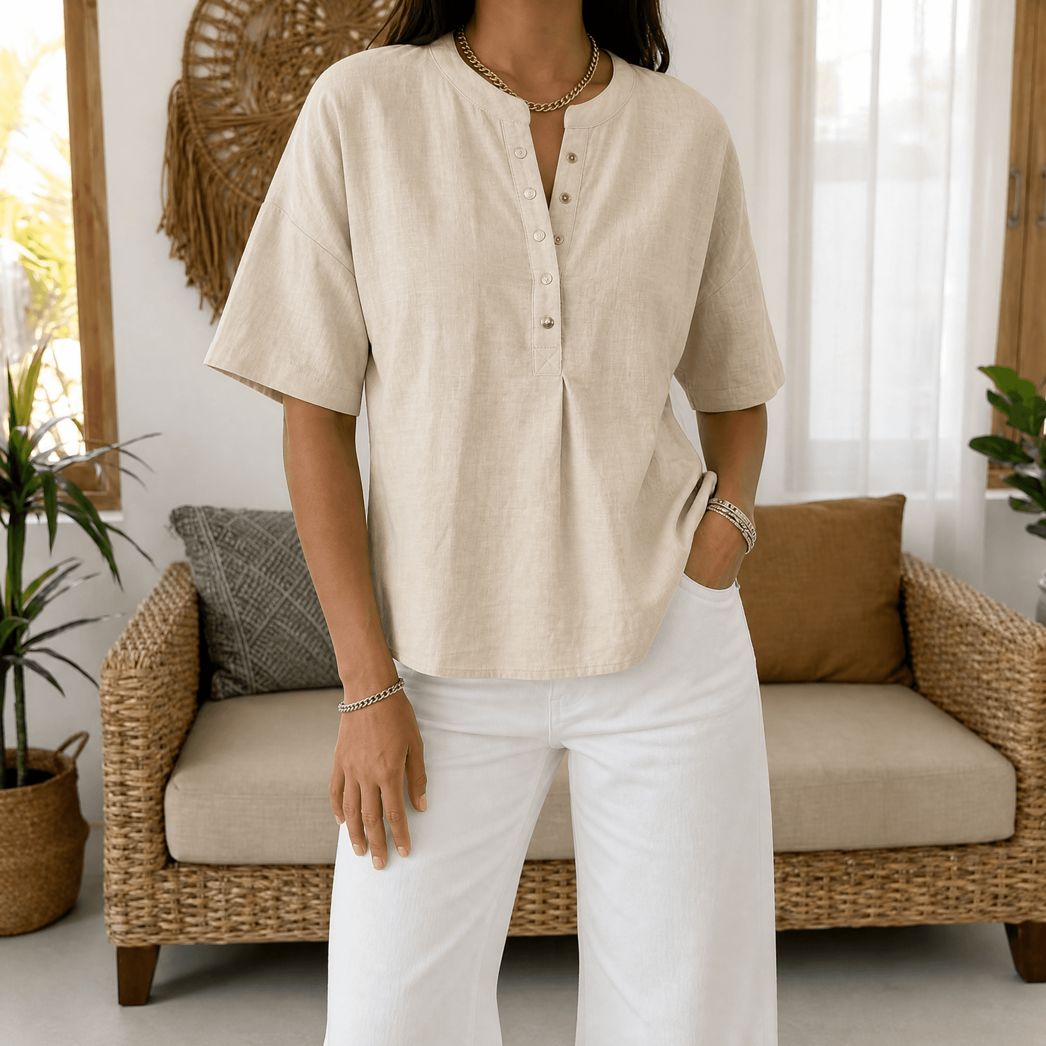 Soleia | Blouse Henley Femme