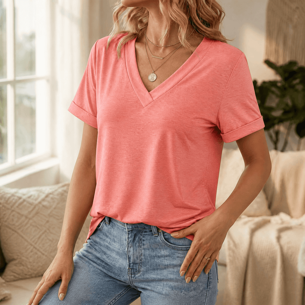 Veluna | T-Shirt Col V Femme
