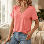 Veluna | T-Shirt Col V Femme