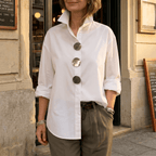 Luneeza | Blouse Oversize à Boutons Métal