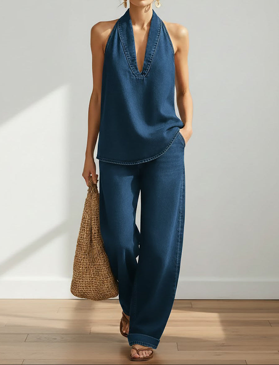 Inès | Ensemble Denim Dos Nu