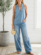 Inès | Ensemble Denim Dos Nu
