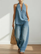 Inès | Ensemble Denim Dos Nu