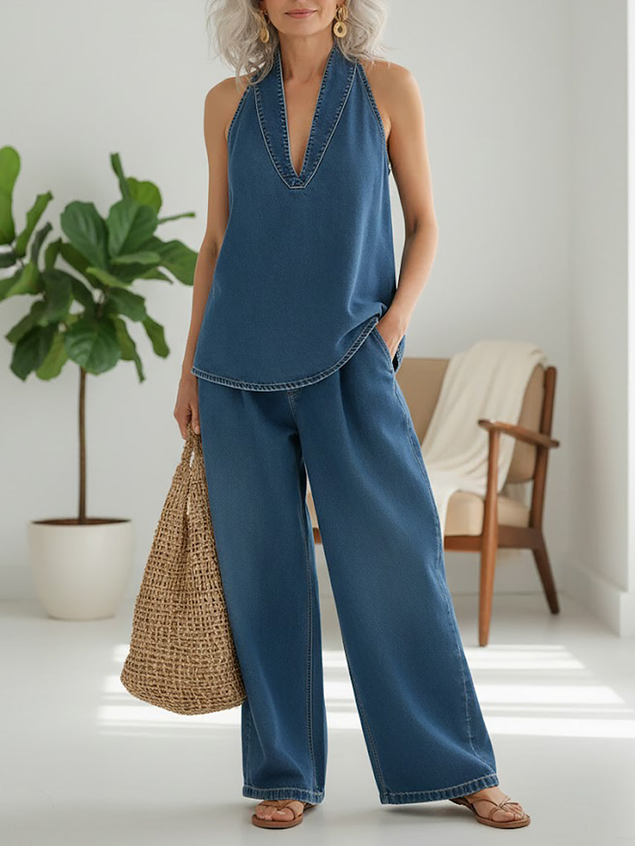 Inès | Ensemble Denim Dos Nu