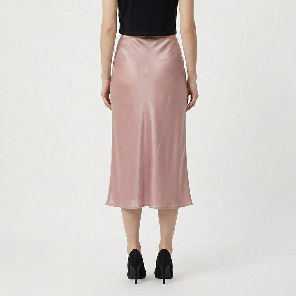 Rivaclo | Jupe midi en satin à taille haute pour femme