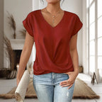 Roxane | T-Shirt Col V Drapé