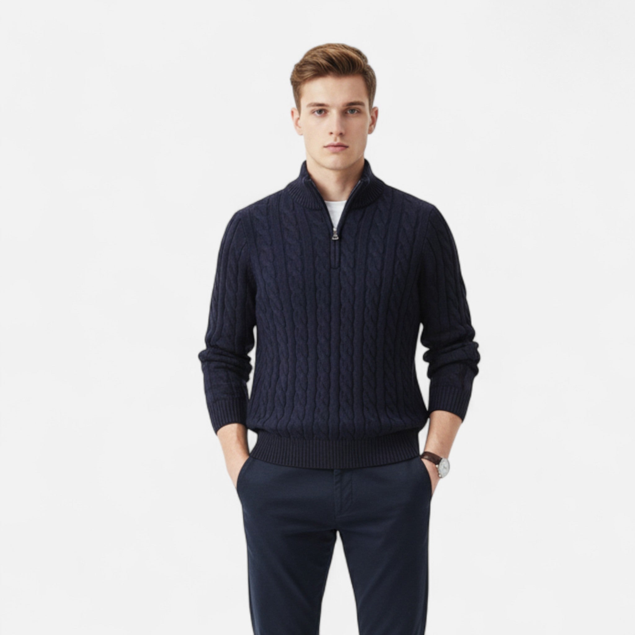 Rivaclo | Pull classique à fermeture éclair pour homme