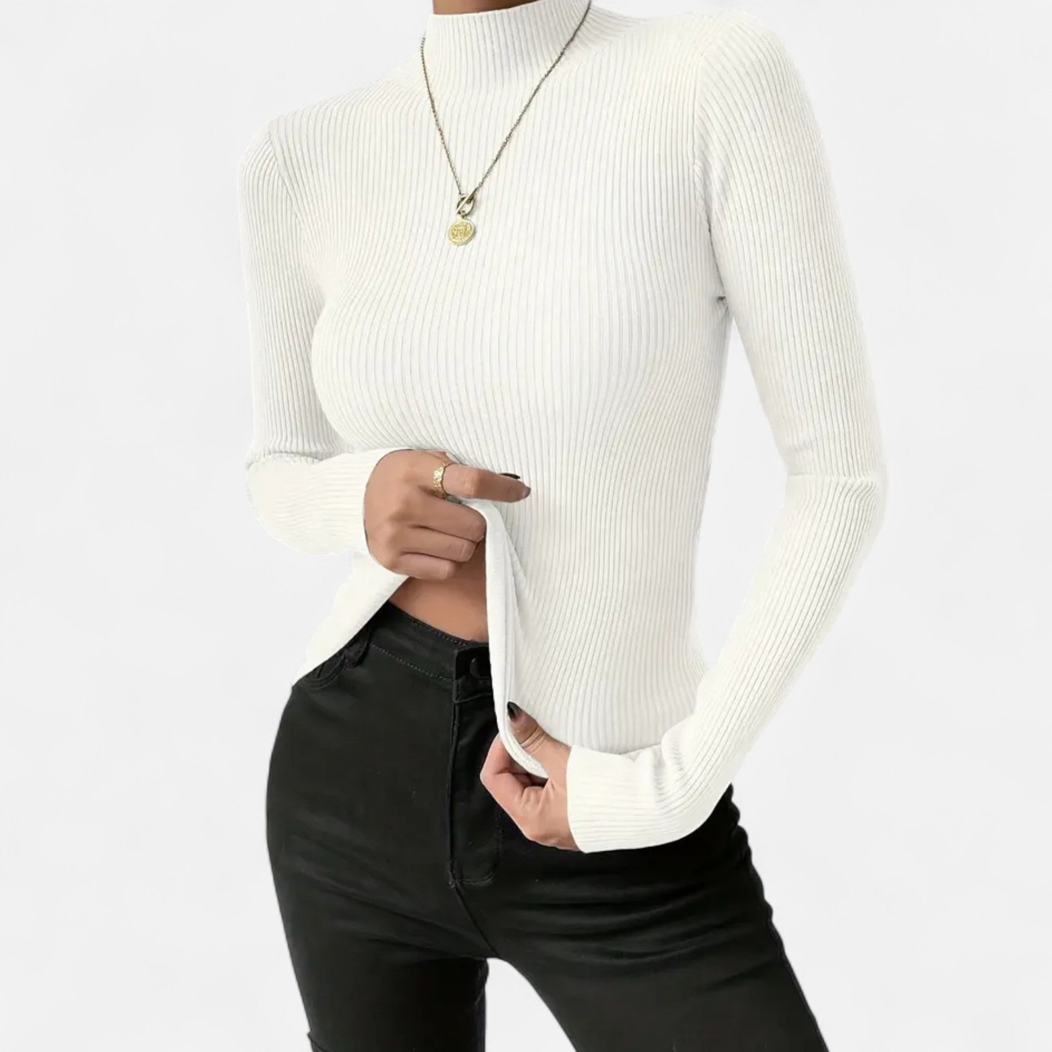 Rivaclo | Pull-over extensible à col rond pour femme