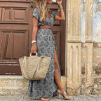 Élina | Robe Maxi Bohème Ceinturée