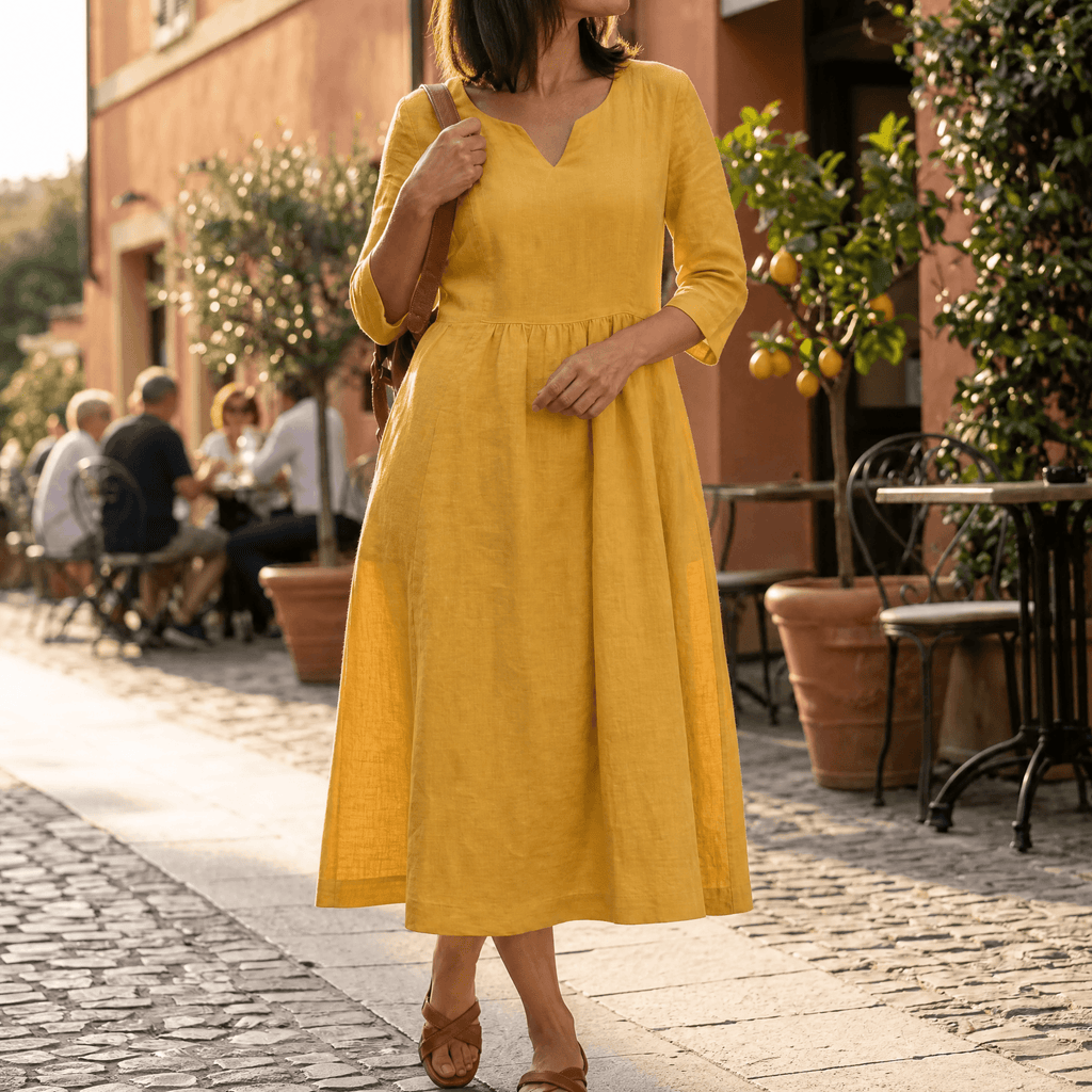 Audrey | Robe Midi Col V