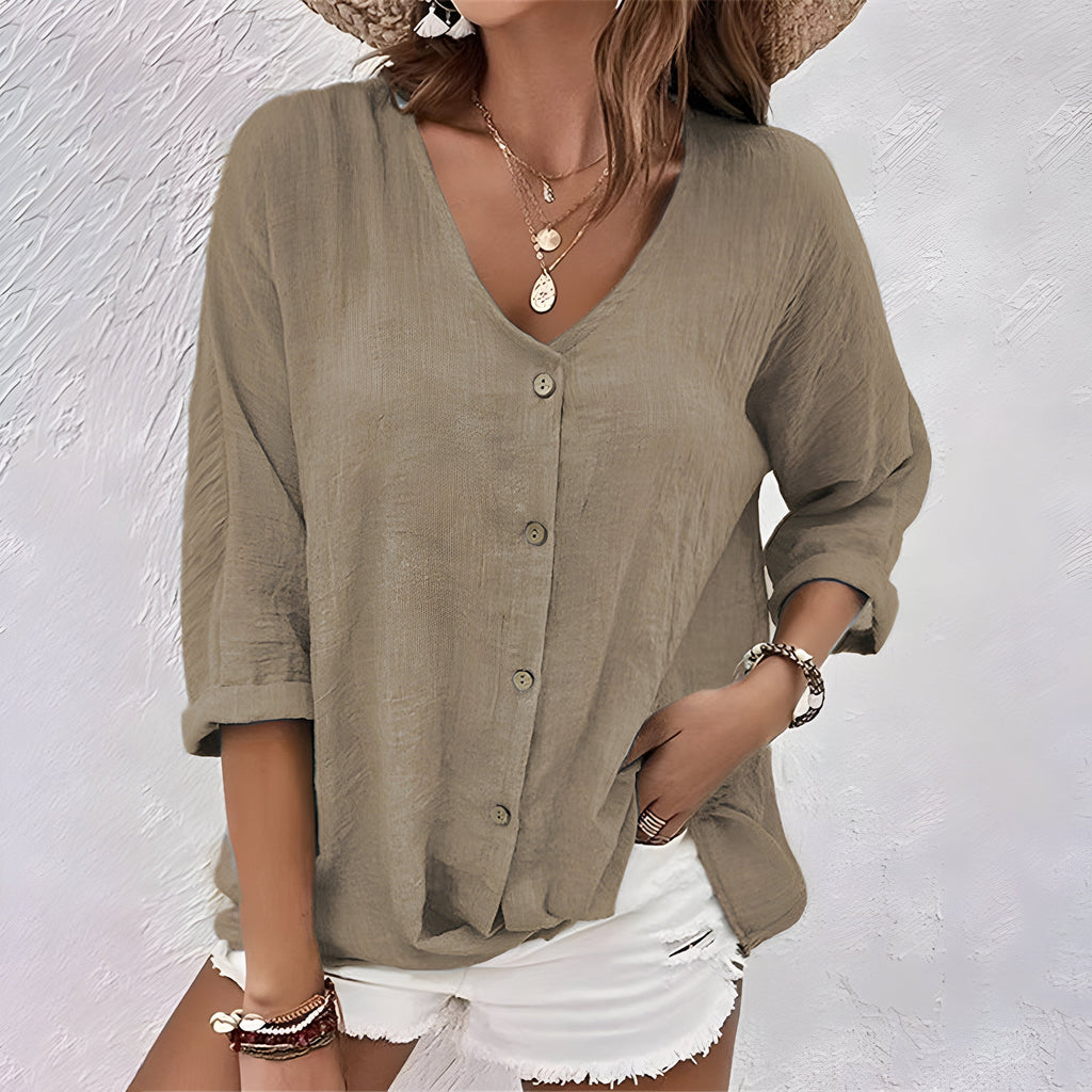 Clarah | Blouse Boutonnée Décontractée