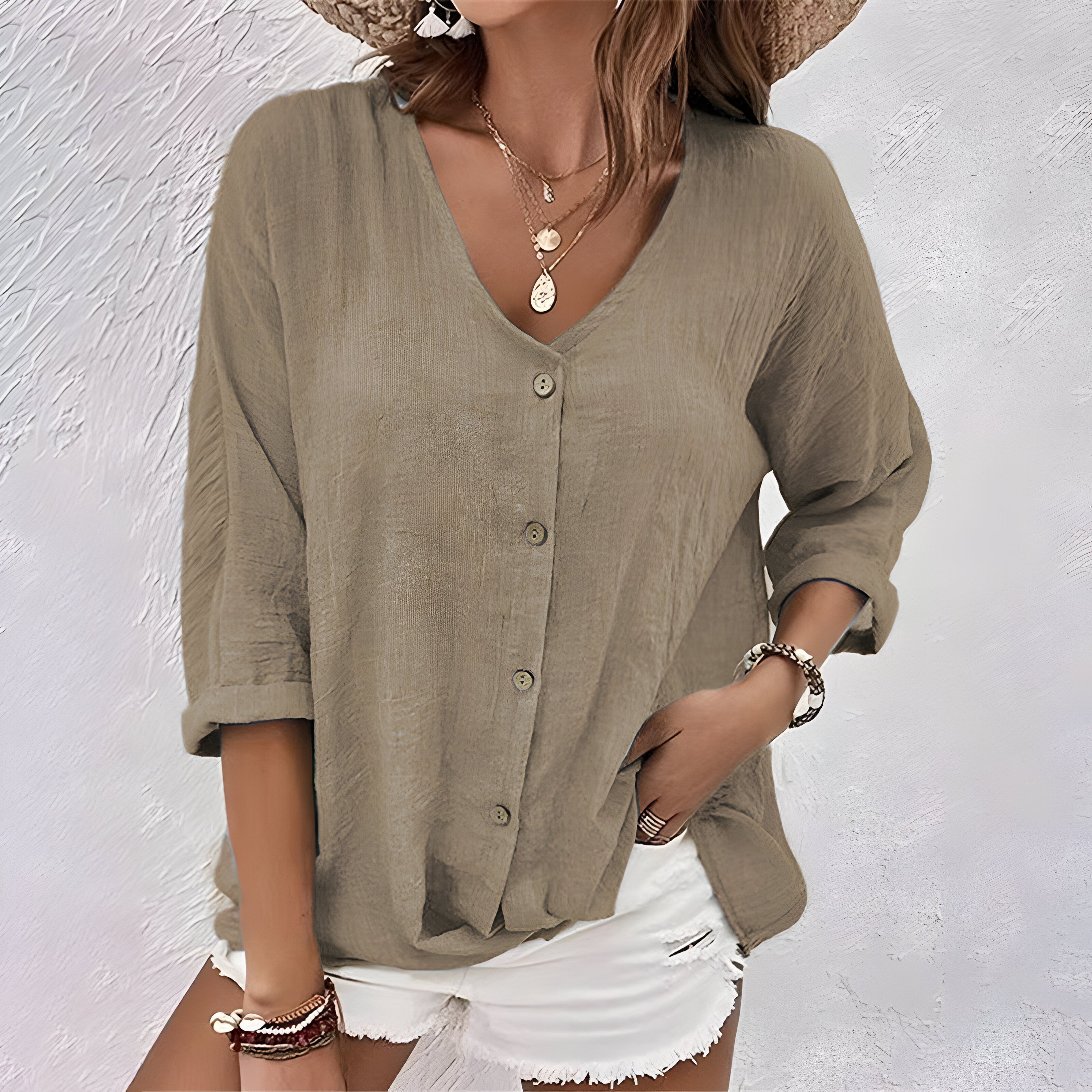 Clarah | Blouse Boutonnée Décontractée