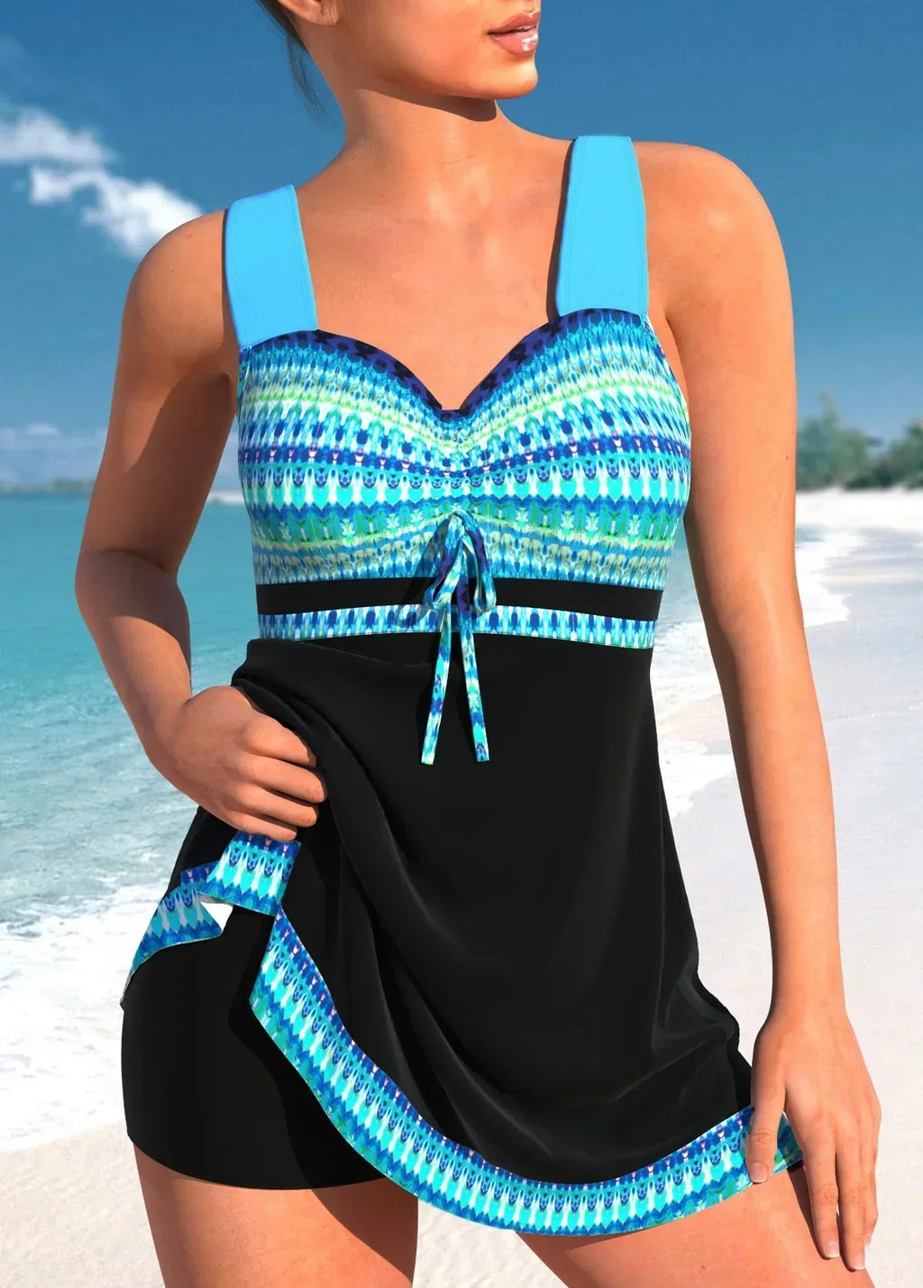 Léa | Tankini Jupe Marine